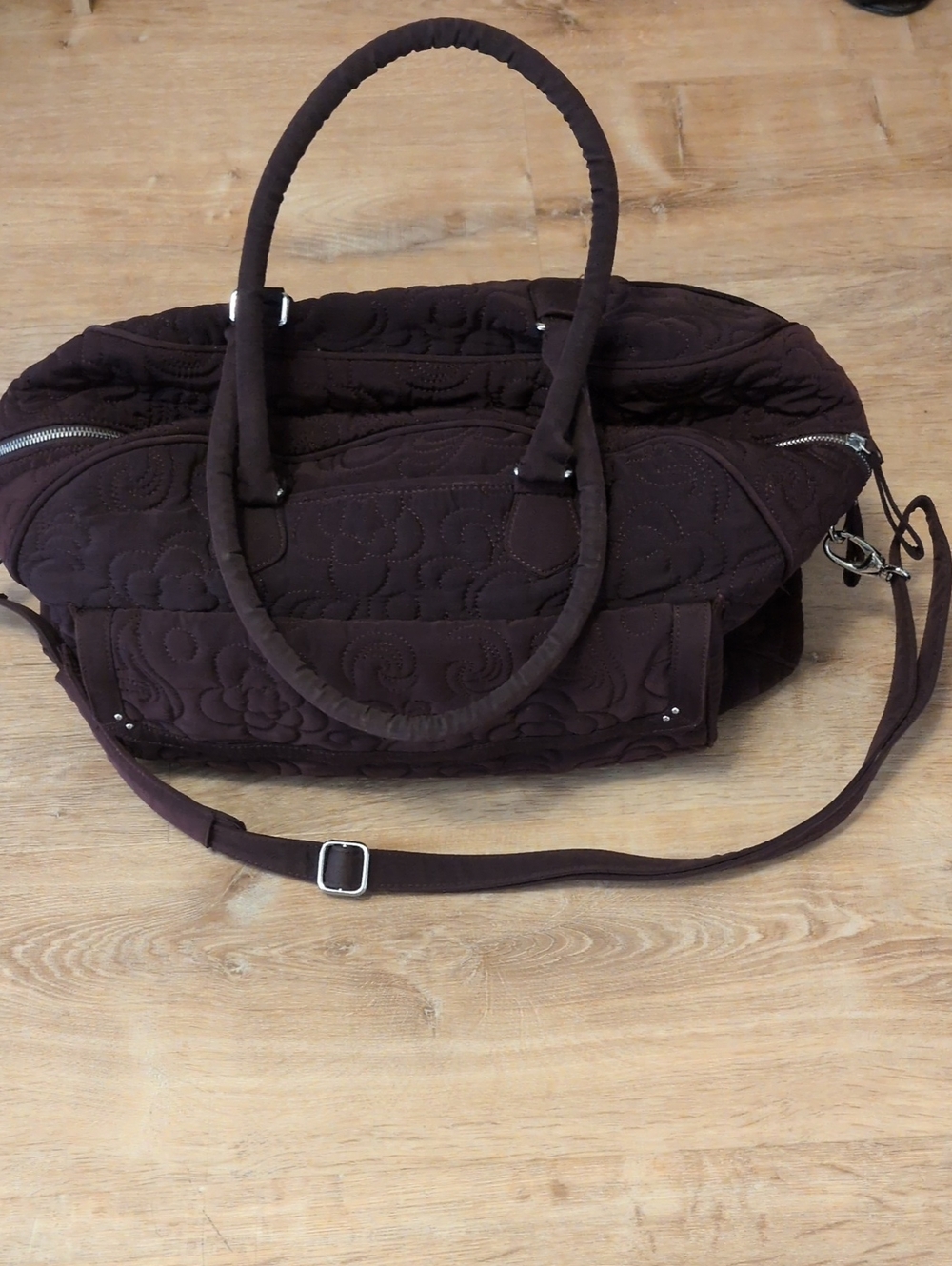 Vera Bradley Quilted Shoulder Bag in Dark Brown - Versatile Women's Tote